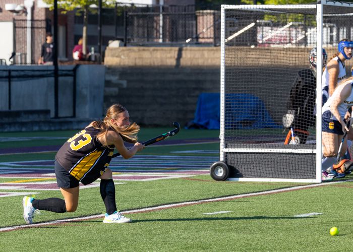 Player taking a shot on goal